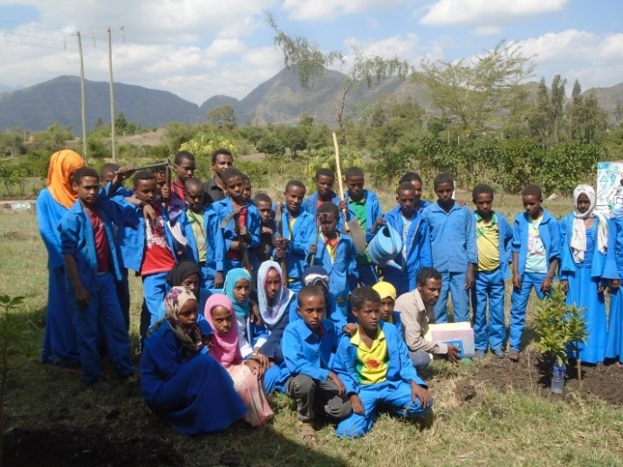 Children engaged in community and environmental activities